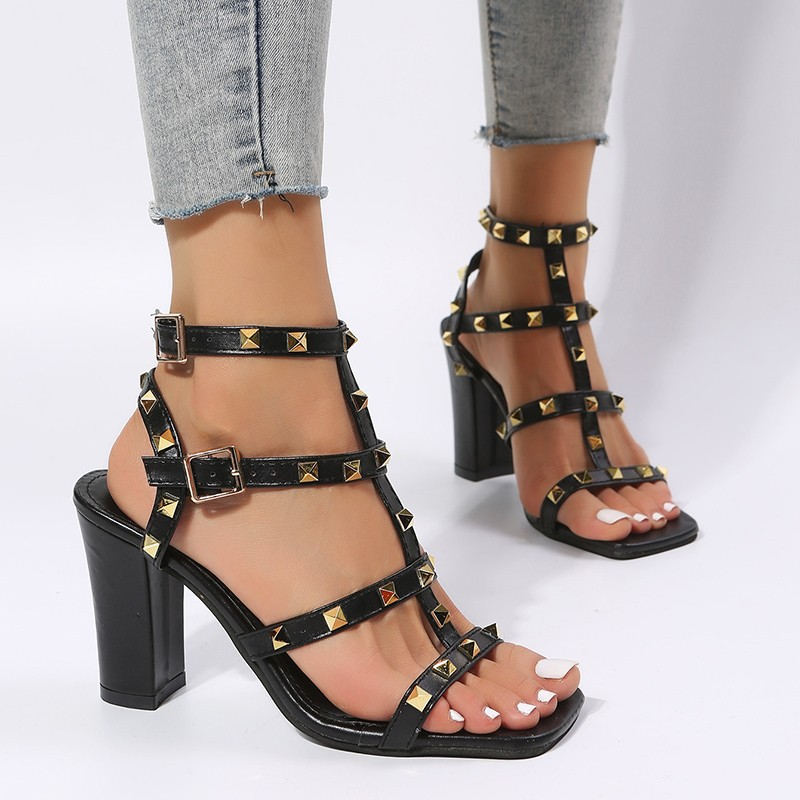 WomenRivetSandalsSquare-toeHighHeelsShoes-Veeddydropshipping-01