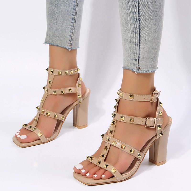 WomenRivetSandalsSquare-toeHighHeelsShoes-Veeddydropshipping-02