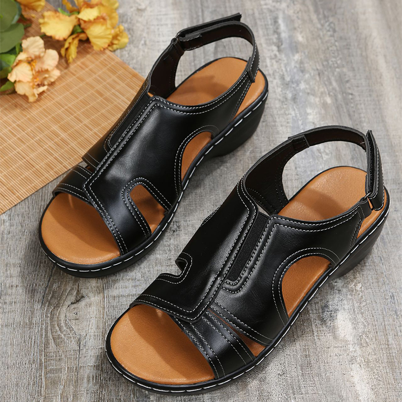   WomenSummerChunkyHeelRomanShoesVelcroSandals-Veeddydropshipping-06