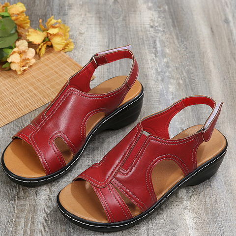    WomenSummerChunkyHeelRomanShoesVelcroSandals-Veeddydropshipping-09