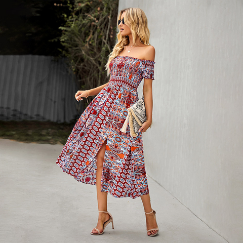     Women_sSummerFashionPrintOffShoulderSplitLongDress-5