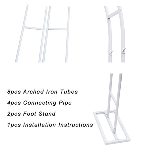 White Wedding Arch Metal Trellis Stand-HA01693-Veeddydropshipping