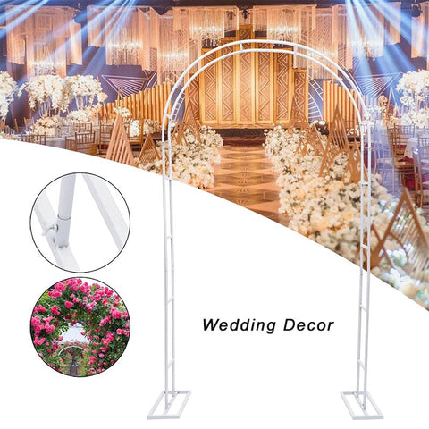 White Wedding Arch Metal Trellis Stand-HA01693-Veeddydropshipping