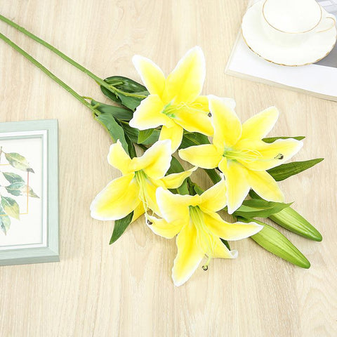 Double Head 3D Printing Lily Artificial Flowers-HA00696-Veeddydropshipping