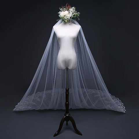Wedding Veils with Comb Two-Layer Lace-WF01462-Veeddydropshipping