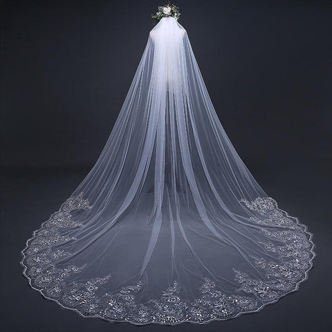 Wedding Veils with Comb Two-Layer Lace-WF01462-Veeddydropshipping