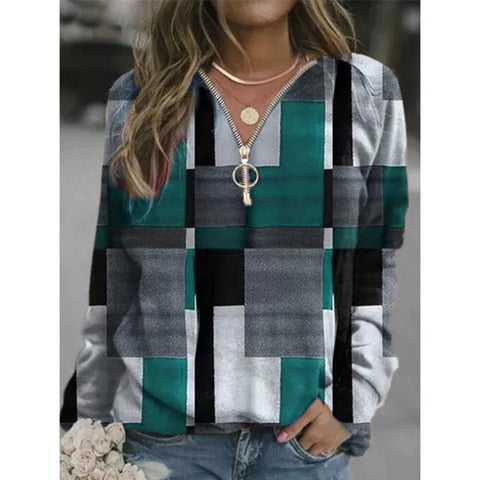 Autumn Women Sweatshirts Loose Casual V Neck-Veeddydropshipping
