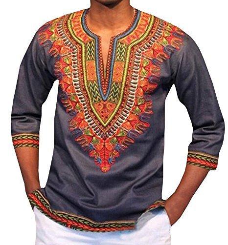 Men Dashiki T Shirt Traditional Sleeve Casual-MF00024-Veeddydropshipping