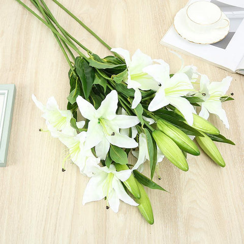 Double Head 3D Printing Lily Artificial Flowers-HA00696-Veeddydropshipping