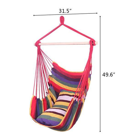 Distinctive Cotton Canvas Hanging Rope Chair-HA01696-Veeddydropshipping