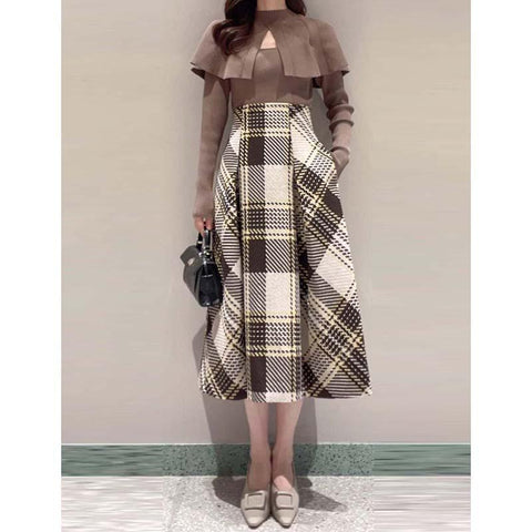 Mini Skirt Fashion Plaid Woolen Short Skirts-WF00509-Veeddydropshipping