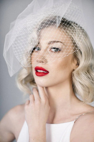 2 layer Wedding Birdcage Veil Brides-WF01455-Veeddydropshipping