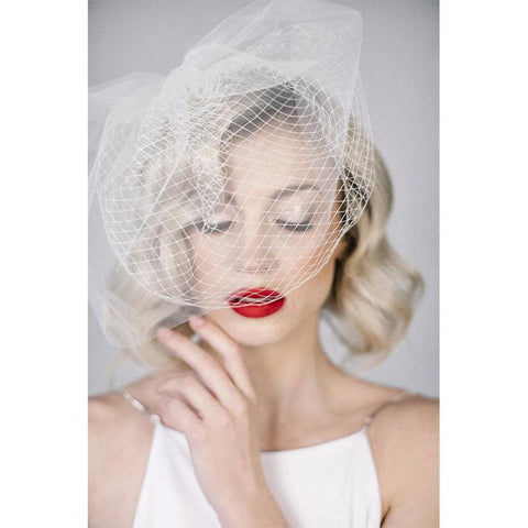 2 layer Wedding Birdcage Veil Brides-WF01455-Veeddydropshipping