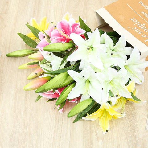 Double Head 3D Printing Lily Artificial Flowers-HA00696-Veeddydropshipping