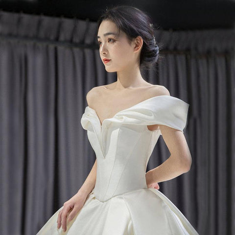 Elegant Sweetheart Neck Lace Wedding Dress-WF01558-Veeddydropshipping
