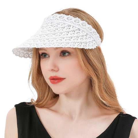 Women Lace Long Brim Baseball Cap-WF01375-Veeddydropshipping