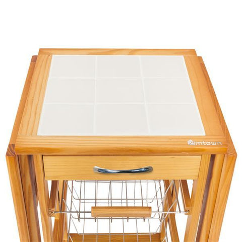 Portable Rolling Drop Leaf Kitchen Storage-HA01655-Veeddydropshipping