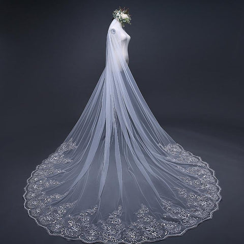 Wedding Veils with Comb Two-Layer Lace-WF01462-Veeddydropshipping