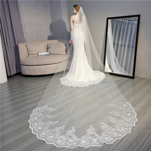 Wedding Veils with Comb Two-Layer Lace-WF01462-Veeddydropshipping