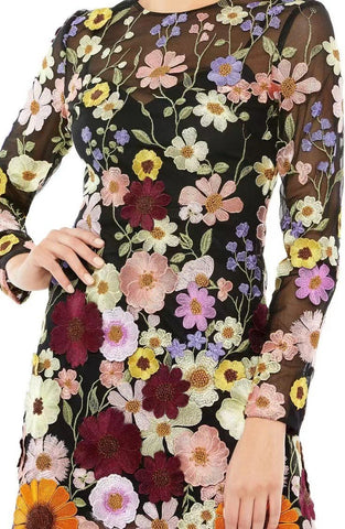Mini Modern Floral Cocktail Dress-Veeddydropshipping