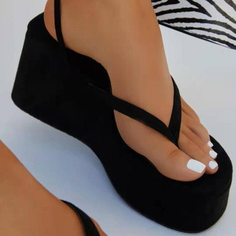 Ankle Strap Platform Wedge Flip-Flops Simple Comfortable-BS00900-Veeddydropshipping