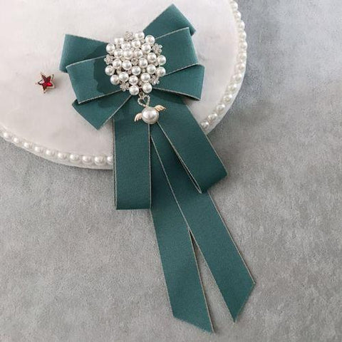 Korean Bow Tie Brooches for Women-WF01179-Veeddydropshipping