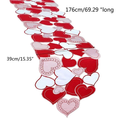 Table Cloth Heart Table Runner Reusable Supplies-HA00516-Veeddydropshipping