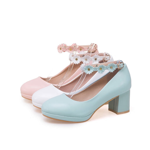 Children Girls High heel Shoes Kids Princess Sandals Fashion Flowers-TB00151-Veeddydropshipping