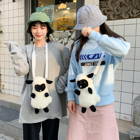 Stuffed Animal Crossbody Bags Women Fashion Winter Soft Purse-BS00165-Veeddydropshipping