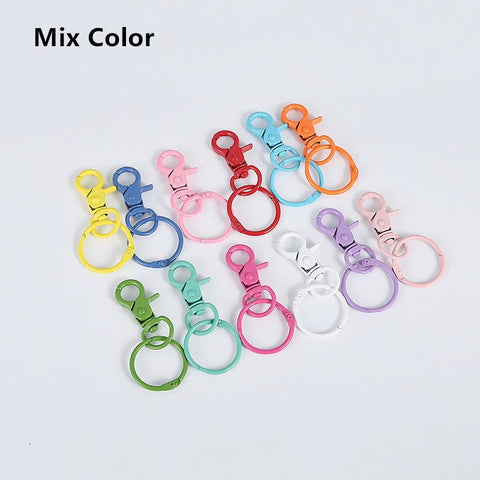 Colorful Dog Buckle  Round Key Ring DIY Jewelry Making Key Ring -JW01651-Veeddydropshipping