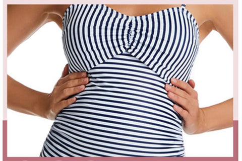 One Piece Swimsuit for Pregnant Women Sexy Pregnancy Dress Striped Beach Bathing -OS00038-Veeddydropshipping