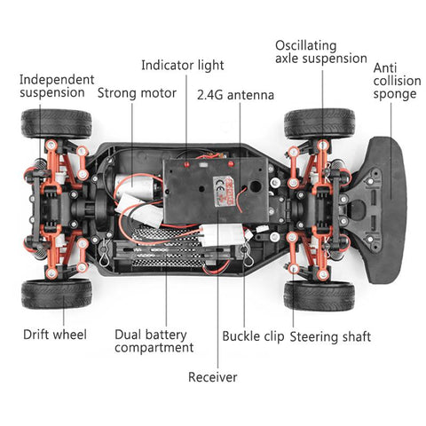 Rc 1:10 Four-wheel Drive Shockproof High-speed Car 70 Km Drift Competition-TB01453-Veeddydropshipping