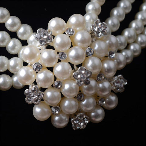 Wedding Jewelry Sets Pearl Necklace Stud -JW00367-Veeddydropshipping