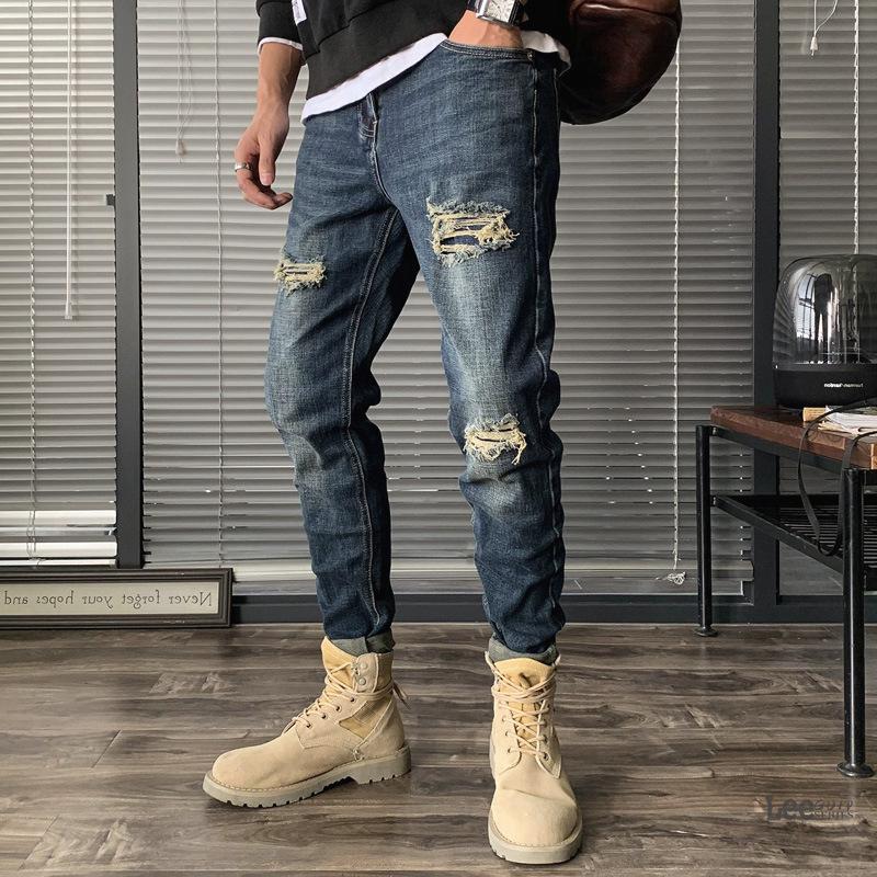 Slim Straight Summer Hole Beggar Casual Pants Designer-Veeddydropshipping