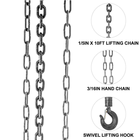 Chain Hoist  Manual Block with Two Hooks-TI00195-Veeddydropshipping