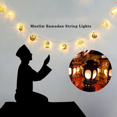 EID Mubarak Decor Ramadan Decorations Moon Star Led String Lights-TI00935-Veeddydropshipping