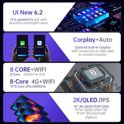 2 Din Android 7 9 10 13 Inch Car Multimedia Video Player 2DIN Stereo-AM00522-Veeddydropshipping