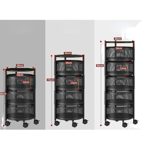 Movable rotary kitchen storage rack-HA01657-Veeddydropshipping