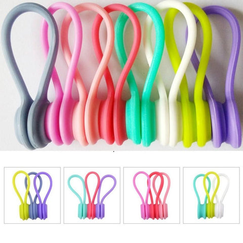 4pcs Cable Organizer Soft Silicone Magnetic Cable Winder Cord Earphone Storage Holder-PA00880-Veeddydropshipping