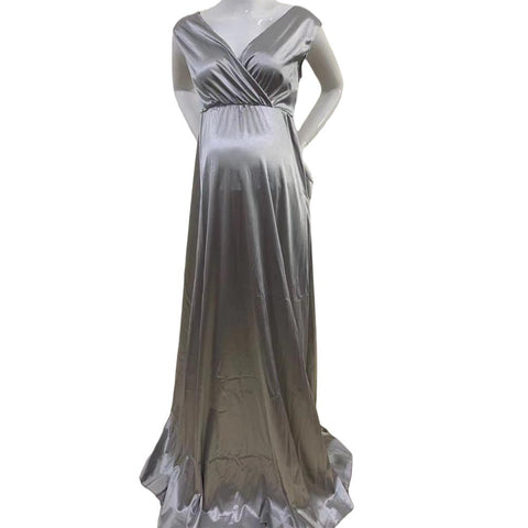 Silk Sexy Maternity Photo Shoot Dresses Long Baby Showers Party Evening-TB00616-Veeddydropshipping