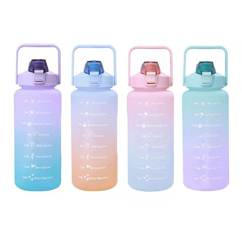 Water Bottle With Straw Time Marker Plastic Water Cup-HA01253-Veeddydropshipping