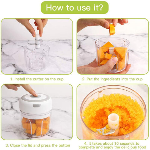 Mini Electric Garlic Chopper Mincer USB Charging Ginger-HA01944-Veeddydropshipping