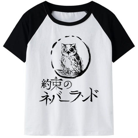 Anime clothing T-shirt, men's Emma Norman Ray printed casual T-shirt-Veeddydropshipping
