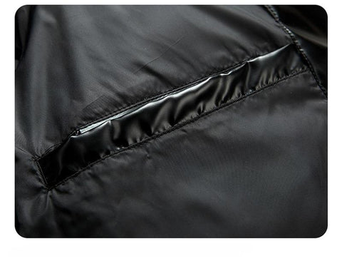 Fashion Black Silver Gold Glossy Thick Winter Hooded-MF01189-Veeddydropshipping