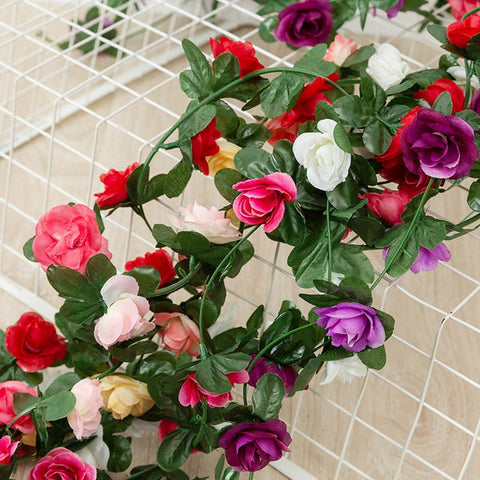 Rose Artificial Flowers Christmas Garland-HA00715-Veeddydropshipping