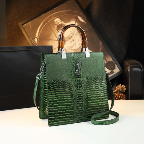 Genuine Leather Women Handbags Brand Mom Tote Bag-TB00188-Veeddydropshipping