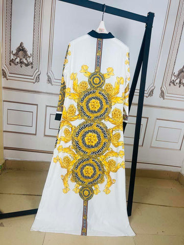 African Chiffon Loose Long Dashiki Dress-WF01659-Veeddydropshipping
