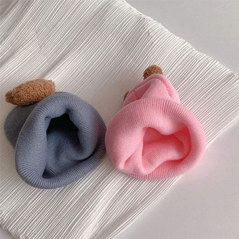 Korean Cartoon Bear Baby Hat Soft Cute Solid Color Newborn Beanie Cap-Veeddydropshipping-4