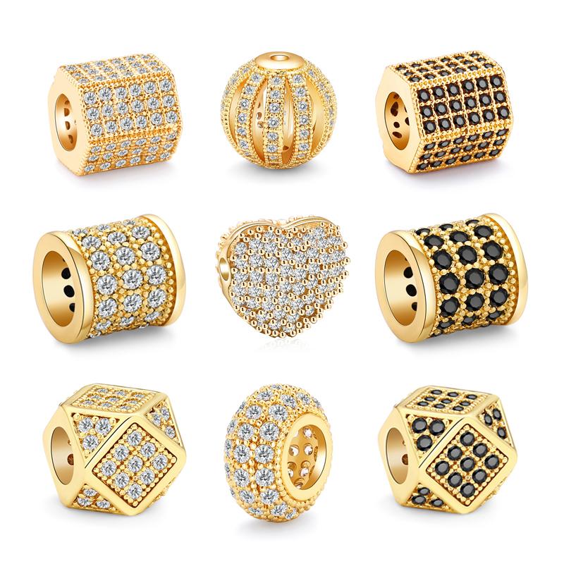 Charms Beads Geometric Heart Copper Beads for Jewelry Making DIY-JW01519-Veeddydropshipping