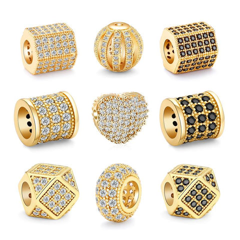 Charms Beads Geometric Heart Copper Beads for Jewelry Making DIY-JW01519-Veeddydropshipping